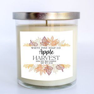 NWT Apple Harvest Fall Soy Wax Candle 8.5 oz Hand Poured